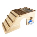 Knaagdierhuis van Hout met Schorsdak – DUVO Garden House - Afbeelding 3