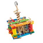 Houten Speelkist met Sisal en Kokos voor Vogels – DUVO 14422-EBI