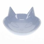 Keramische Kattenvoerbak met Kattengezicht blauw – DUVO 15509-EBI