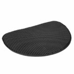 Halfronde Kattenbakmat met Twee Lagen, Zwart – DUVO Swift