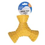 Rubberen Hondenspeelgoed met Reliëfstructuur voor Snacks – DUVO Griplay Tripod Geel - Afbeelding 2