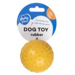 Rubberen Hondenbal met Tandverzorgende Structuur Geel – DUVO Griplay Dental Punt - Afbeelding 2