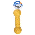 Rubberen Hondenspeeltje met Reliëfstructuur Geel – DUVO Griplay Dumbbell - Afbeelding 2