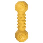 Rubberen Hondenspeeltje met Reliëfstructuur Geel – DUVO Griplay Dumbbell