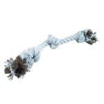 Hondenspeeltouw met Drie Knopen blauw – DUVO Flossy