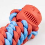 Honden Trektouw met 2 Ballen Rood – DUVO Rubrop - Afbeelding 2
