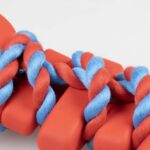 Hondentrekspeelgoed met Rode Rubber Vis en Katoenen Touw – DUVO Rubrop - Afbeelding 2