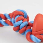 Hondenspeelgoed met Rubber Halter en Katoenen Touw Rood – DUVO Rubrop - Afbeelding 3
