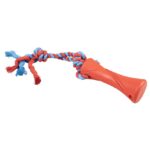 Hondenspeelgoed met Rubber Halter en Katoenen Touw Rood – DUVO Rubrop