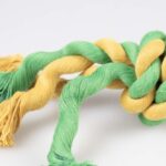 Hondenspeeltje van Rubber met Katoenen Touw en Halter Geel – DUVO 16271-EBI - Afbeelding 2