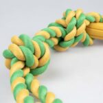 Hondentrekspeelgoed met Rubberen Stick en Katoenen Touw Geel – DUVO Rubrop - Afbeelding 4