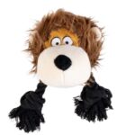 Pluchen Hondenknuffel Leeuw met Katoenen Touw en Pieper – DUVO Wildlife