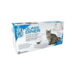 Dubbele Glazen Voer- en Drinkbak op Verhoogd Onderstel Zwart – CATIT Style Glass Diner - Afbeelding 2