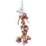 Houten Vogelspeelgoed met Touw en Leren Bandjes – Trixie 58844-TRXI