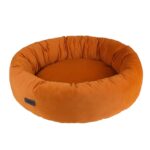 Donutbed van Fluweel Caramel Ø 60 x 18 cm – Nobby Cumba