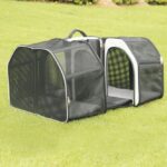 Draagrugzak voor Katten en Kleine Honden met Mesh Zijkanten in Crème en Zwart – Nobby Castle - Afbeelding 4