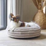 Rond Hondenkussen van Geribbelde Stof Beige – Karlie Designed by Lotte Reza - Afbeelding 2