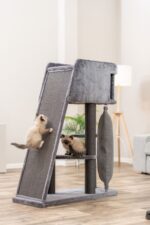 Kattenkrabpaal met Klimzak en Zijrampe Grijs – Trixie Active - Afbeelding 6