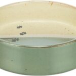 Keramische Voer- en Waterbak voor Katten Groen Beige – Trixie 24812-TRXI
