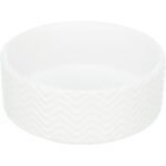 Hondenvoer- en Waterbak van Structuurkeramiek Wit 1,6 l – Trixie 25023-TRXI-VAR