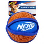 Hondenbal van TPR en Nylon Blauw Oranje – NERF DOG Force Grip Ball