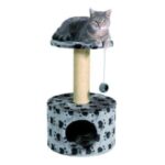 Kattenkrabpaal met Pluche Bekleding, Grijs met Pootjes – Trixie Toledo